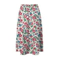 thumbnail image 6 of vigerkar High Waist Skirts for Women Summer Casual A Line Ruffle Swing Floral Midi Skirt with Pockets Hot Pink, L, 6 of 6