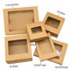 thumbnail image 2 of 6 cajas de papel Kraft para galletas y dulces, con ventana de PVC, para bodas, Navidad, regalos, embalajes, decoración, suministros para fiestas de cumpleaños, 2 of 5