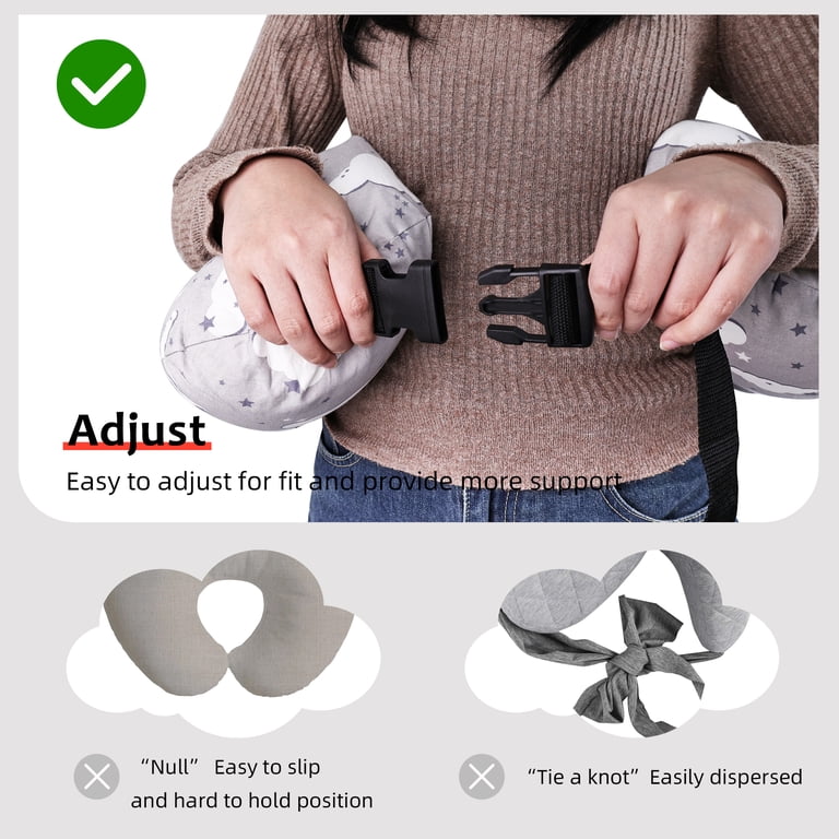 Rupoun Nursing Pillow with Waist Strap, Gray photo 3