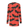 thumbnail image 4 of Suéter informal holgado y ligero de manga larga con estampado de murciélago de Halloween para mujer, 4 of 4