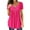 Hot Pink, variant on DondPO Tshirts for Women,Short Sleeve Shirts Top T-Shirt For Women Short Sleeve Outdoor Loose Causal T-shirt V Neck T Shirts,Basic Tees, Items,Grey L