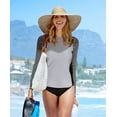 thumbnail image 5 of Alove Women's Stripe Swimwear Top Long Sleeves Rash Guard UPF 50 Swim Shirt, 5 of 5