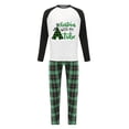 thumbnail image 3 of Family Matching Christmas Pajamas, Letter Print Long-Sleeved Tops + Plaid Trousers Sleepwear Outfits, 3 of 6