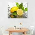 thumbnail image 2 of COMIO  Kitchen Fruit Wall Art Fresh Lemon Picture Print on Canvas Lemon Splash Under Water Painting for Dining Room Decor, 2 of 4