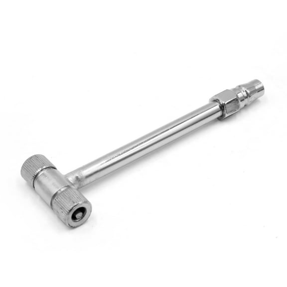 Unique Bargains Silver Tone 6.2" Length Tire Inflater Air Pump Hose for Auto Car Motorcycle