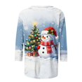 thumbnail image 5 of Oksale Womens Christmas 3/4 Sleeve Tops Plus Size Funny Merry Christmas Graphic Crewneck Fall Fashion Shirts Multicolor L, 5 of 5