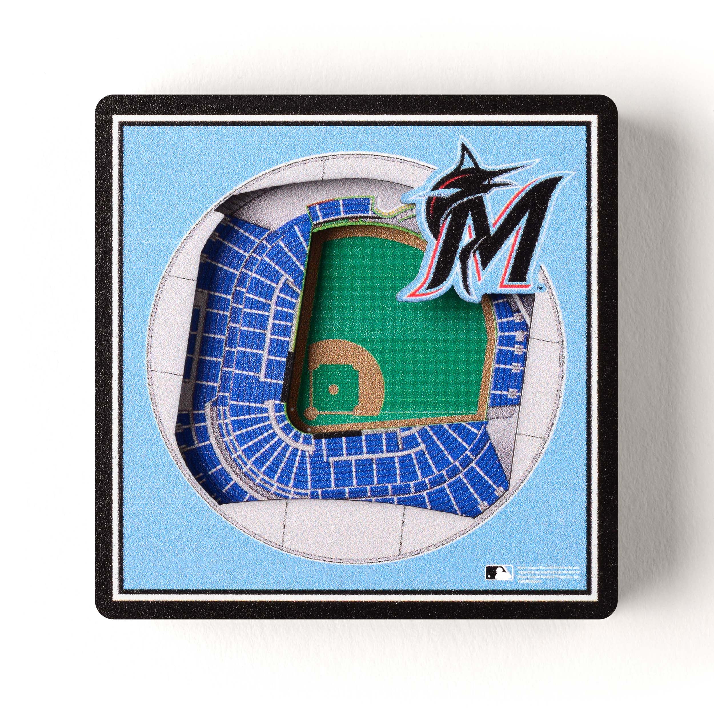 YouTheFan MLB Miami Marlins 3D StadiumView Magnet