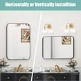 thumbnail image 5 of DSstyles Bathroom Mirror, 30x40 Inch Stylish Wall-Mounted Rectangular Bathroom Vanity Mirror with Black Metal Frame - Explosion Moisture-Resistant, 5 of 9
