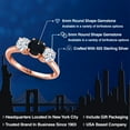 thumbnail image 2 of Gem Stone King 18K Rose Gold Plated Silver Black Onyx and White Zirconia Engagement Ring for Women | 2.30 Cttw | Round 6MM | Gemstone December Birthstone | Size 9, 2 of 6