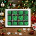 thumbnail image 6 of Axiiglly 12Pcs Christmas Tree Decorations Lantern Shape, 3.94" Velvet Shatterproof Christmas Balls Set Xmas Hanging Decor Ornaments for Christmas Trees, Home Holiday Party Indoor Outdoor Decor-Green, 6 of 8