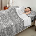 thumbnail image 4 of Manfei Bohemian Aztec Queen Sheets,Exotic Style Queen Sheet Sets, Gray White, Gray Reversible 4pcs1 Flat Sheet + 1 Fitted Sheet + 2 Pillowcases, 4 of 6