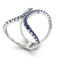 thumbnail image 2 of Statement Engagement Ring for Women - 0.5ct Simulated Tanzanite in 14K White Gold Promise Ring, 2 of 6