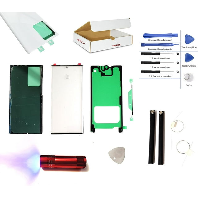 Kit de Réparation d'Écran Tactile Compatible avec Samsung Galaxy Note 20 Ultra Modèle N986 - Lentille de Verre Extérieure avant, Boîtier Arrière