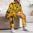 thumbnail image 6 of Halloween Costumes Mens Pajamas Set, happy halloween elements Halloween Pajamas Button Down Long Sleeve Loungewear Halloween Sleepwear Pjs sets for Men, 6 of 7
