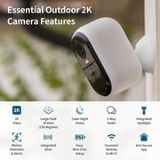 Restored Arlo VMC3250-100NAR Essential 2nd Gen 2K, 2-cam, White