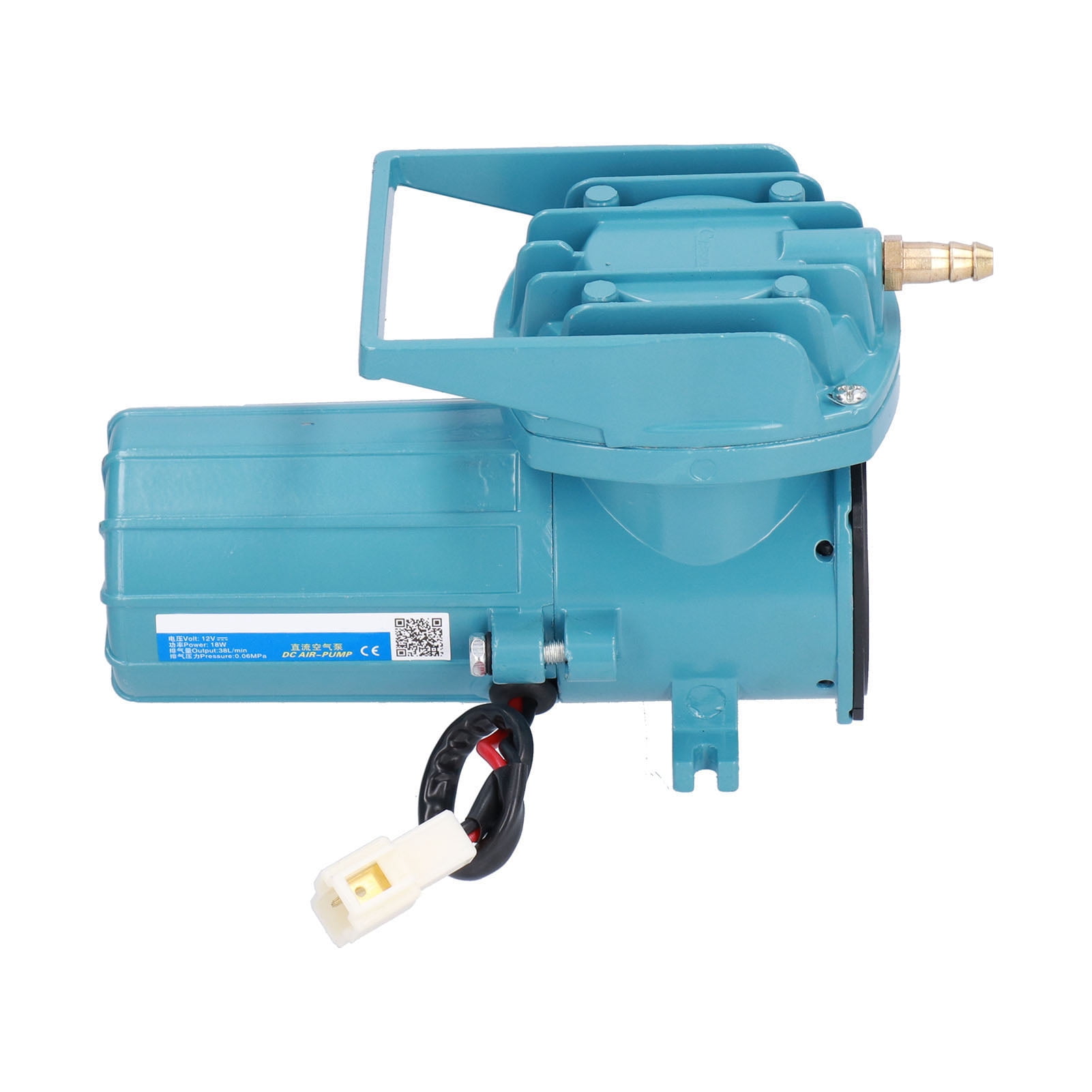 Riousery DC 12V 18W High-Pressure Oxygen Pump 38L/Min Portable Aquarium Air Aeration Pump for Professional Aquaculture and Hydroponic Systems (5.7x3.9x2.9 in / 14.5x10x7.3 cm)