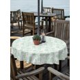 thumbnail image 3 of Outdoor Tablecloth with Umbrella Hole Zipper Green Floral Cute Round Tablecloth 54" Waterproof Outside Table Cloth Summer Cozy Botanical Patio Table Cover Tablecloths for Picnic Party, 3 of 8