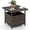 Mix Brown A, variant on Outdoor Wicker Side Table with Umbrella Hole, PE Rattan Square Coffee Table with Resin Top, Metal Frame, Small End Side Table for Garden, Yard, Poolside, Deck