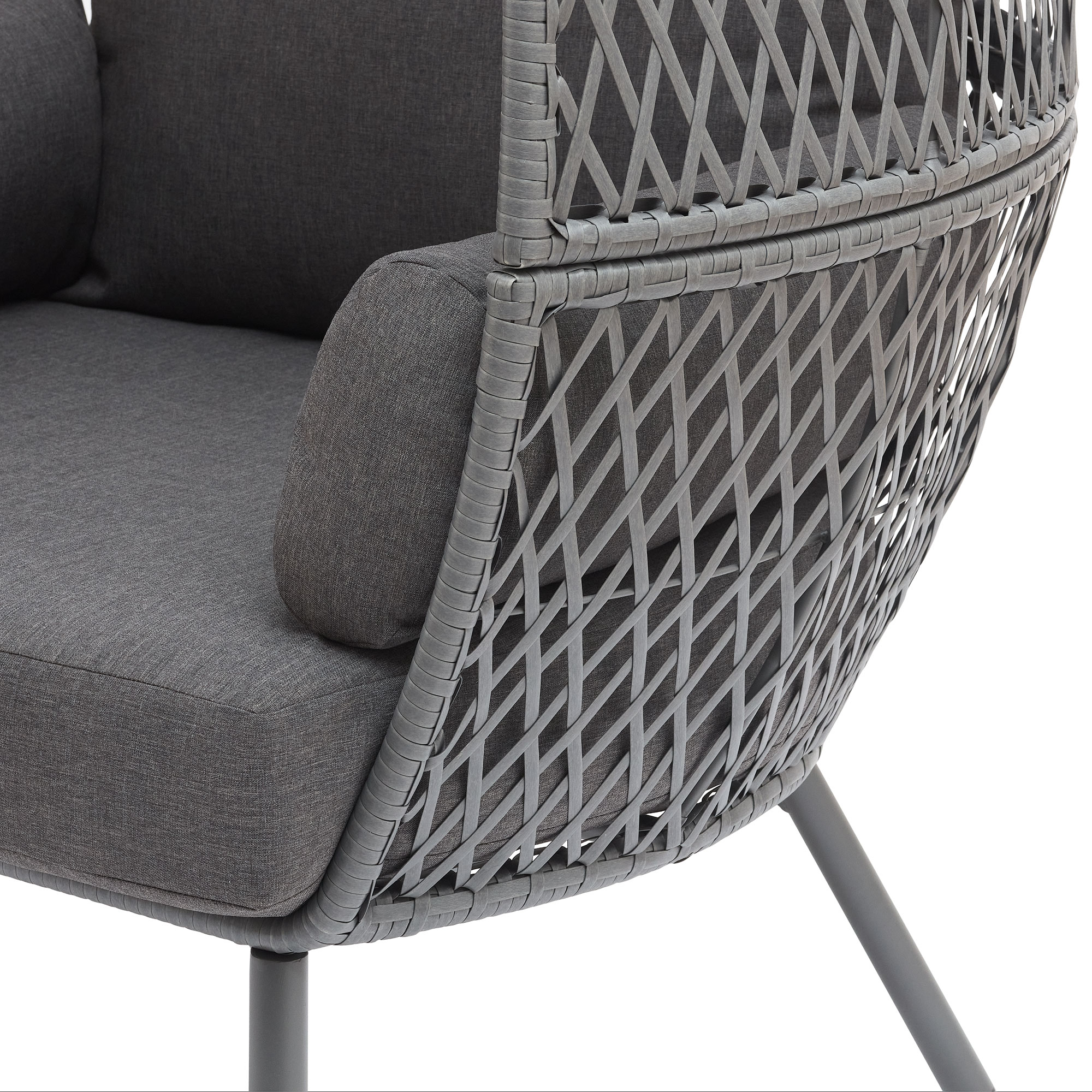Better Homes & Garden Ventura Steel Stationary Wicker Egg Chair – Mono Gray - image 3 of 6
