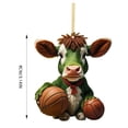 thumbnail image 3 of Riforla 2D Acrylic Cartoon Fun Sports Cow Christmas Tree Ornament Acrylic Christmas Cartoon Cute Cow Ornament Double Print White Elephant Gift Ornament Hangs Home Decor B, 3 of 4