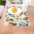 thumbnail image 5 of XMXT 4 Pcs PVC Woven Placemats, Vintage Colorful Butterfly Design Stain Resistant Anti-Skid Place Mats for Dining Table, 12 x 18 inches, 5 of 6