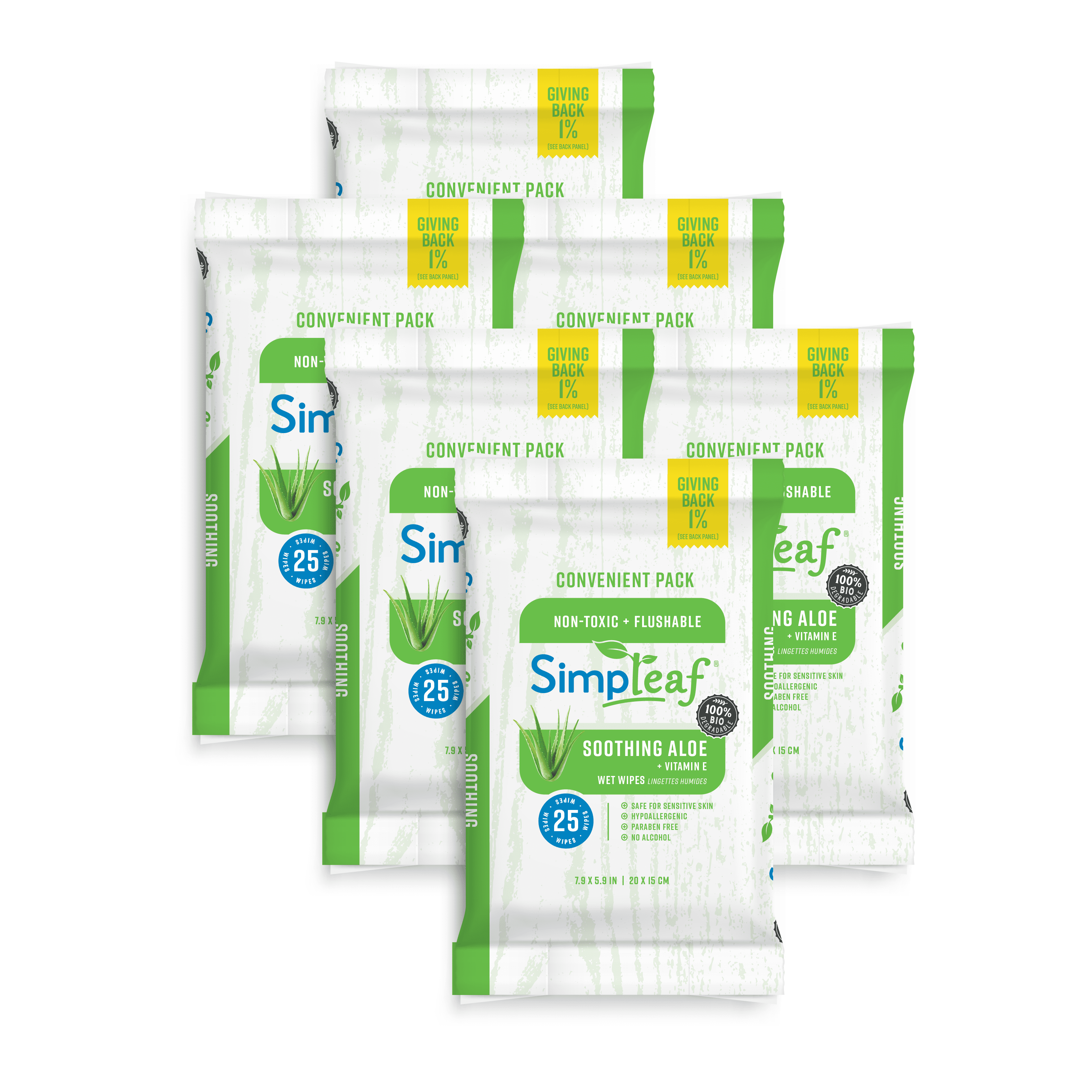 Simpleaf Flushable Wet Wipes Eco Friendly, Paraben & Alcohol Free