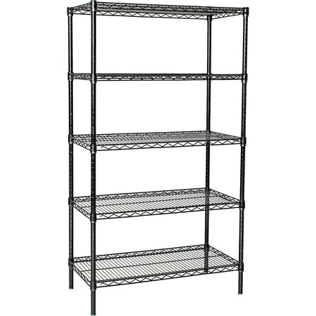 

18 Deep x 30 Wide x 86 High 5 Tier Black Starter Shelving Unit