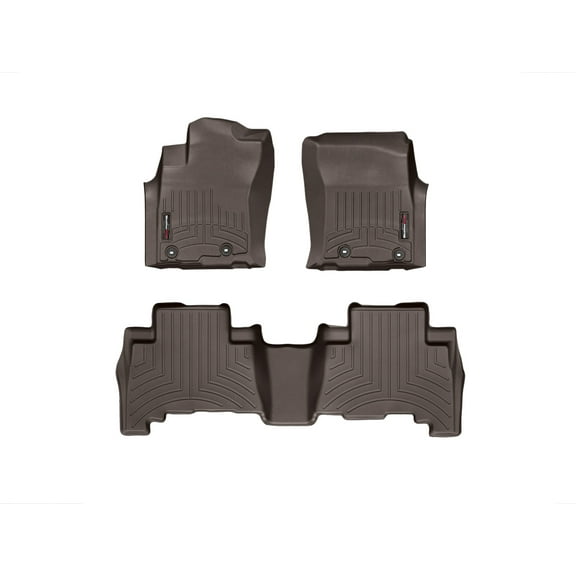 WeatherTech Custom Fit FloorLiners compatible with GX, 4Runner - 1st & 2nd Row, Cocoa
