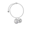 thumbnail image 2 of Delight Jewelry Silvertone Large Super Sparkle Crystal Clear AB Volleyball - Domed Thank You Charm Bracelet, 6"+2", 2 of 5