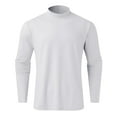 thumbnail image 4 of IROINNID Soft Shirt for Men Casual Solid Turtleneck Pullover T-shirt Bottoming Shirt,White, 4 of 5