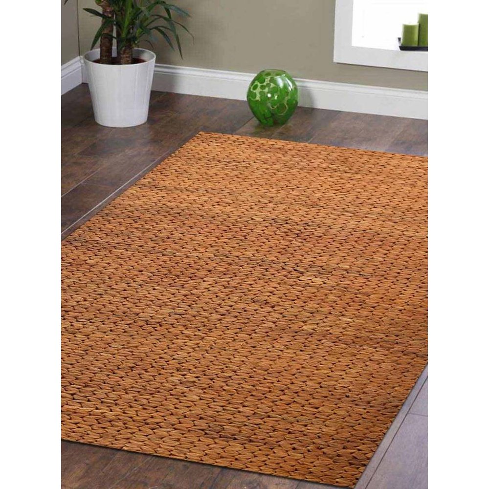 Rugsotic Carpets Hand Woven Jute 5'x8' Ecofriendly Area Rug Solid Gold