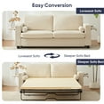 thumbnail image 3 of ZAFLY 83”Pull Out Sofa Bed, Corduroy Convertible Sofa Bed with Storage Shelf, Sleeper Sofa Queen Couch with Pull Out Bed - Beige, 3 of 6