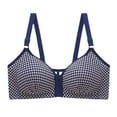 thumbnail image 1 of HBFAGFB Bras for Women Comfortable Front Button Built-In Bra without Steel Ring Underwear Blue Size 46, 1 of 3