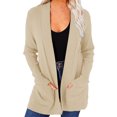 thumbnail image 2 of Jacenvly Cardigan For Women Long Sleeve Solid Knit Sweaters For Women Soft Warm Thigh Length Coat Tops Loose Casual Pocket Jacket Blouse, 2 of 5