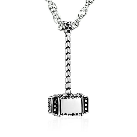 Norse Viking Thor's Hammer Cremation Jewelry Urn Necklace for Ashes Holder for Women Men Stainless Steel Keepsake Memorial Pendant Jewelry for Ashes