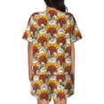 thumbnail image 3 of Bixox Women's Cartoon Sunflowers Printed Pajama Set 2 Piece Lounge Set Top and Shorts Soft Pajamas, Shorts with Pockets, 3 of 7