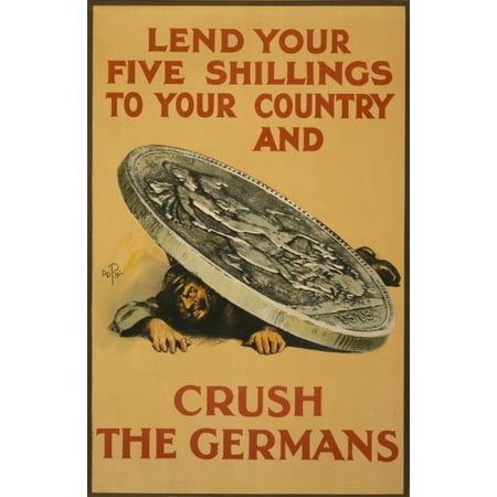 How England Raised an Army 1917 Lend you Five Shillings Canvas Art - Unknown (18 x 24)