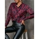 thumbnail image 5 of Cárdigan, Camisa de manga larga para mujer con blusa informal con estampado de botones y correa Meterk Rojo/Extragrande, 5 of 7