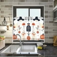 thumbnail image 4 of Yayeee Kitchen Curtains Tier Pair Light Filtering 27"x36" Rod Pocket Short Cafe Window Panel, White Cartoon Halloween Ghosts, 4 of 7