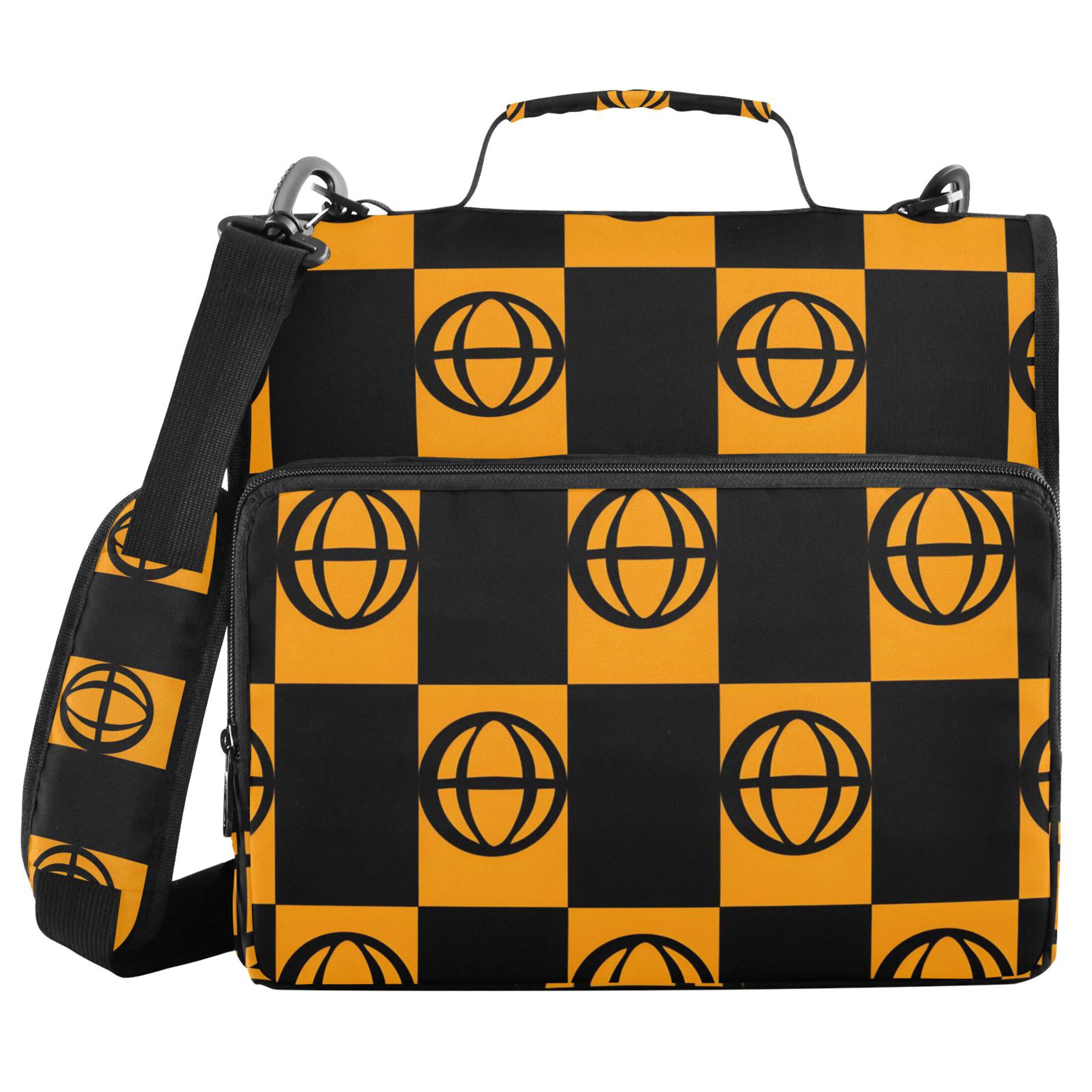 ALAZA Zipper Binder Basketballs in Checkered 3 Ring Trapper Keeper File Folder Organizer Bag