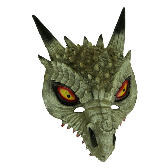 KBW Dark White Horned Dinosaur Adult Halloween Mask Costume Accessory
