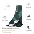 thumbnail image 3 of YFYANG Adult Microfiber Portable Travel Towel, Green Bohemian Plants Quick Dry Towel with Hiking Buckle PVC Pouch, 16" x 31.5", 3 of 6