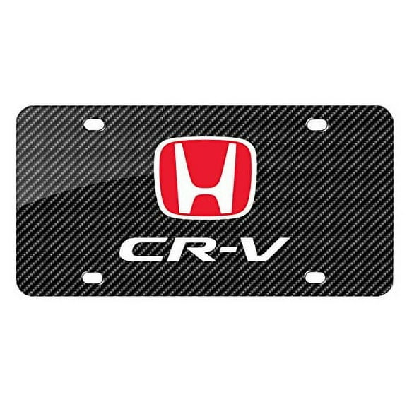 Honda CR-V Black Carbon Fiber Look Graphic Special Aluminum Metal License Plate