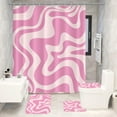thumbnail image 4 of 4 Pieces Cartoon Bear Shower Curtain Set Kawaii Bathroom Accessories, Toilet Lid and Non-Slip Rugs,Cute Waterproof Shower Curtain Bathroom Accessories Sets Home Decor,12 Hooks,72 x 72 Inches, 4 of 7