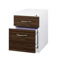 thumbnail image 4 of Hirsh 20" Deep Mobile Pedestal File Cabinet 2 Drawer Box-File with Laminate Drawer Fronts & Seat Cushion, White/Walnut, 4 of 6