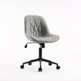 thumbnail image 6 of YOUNIKE Desk chair, Armless Swivel Office Chair, Faux Leather Task Chairs, Upholstered Computer Chair, Home Chair with Wheels, Bedroom, Dorm, Living Room, Gray, 6 of 15