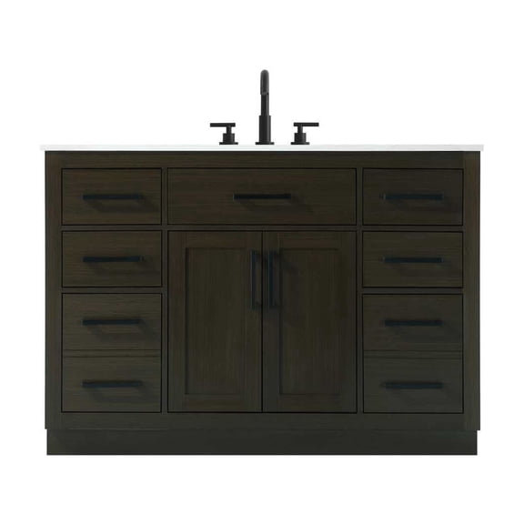 Elegant Kitchen and Bath Alden 48 inch Single Bathroom Vanity in Mocha Brown