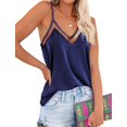 thumbnail image 4 of Ekouaer Silk Tank Top for Women Mesh V Neck Satin Camisole Silky Sleeveless Tank Cami Shirt, 4 of 6