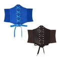 thumbnail image 1 of Corsé moldeador de cintura para mujer, 2 piezas, color sólido, estilo ancho, correa ajustable, estilo corte, 68 cm, faja de PU para mujer, 1 of 2