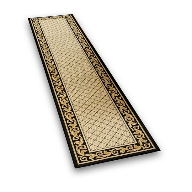 Floral Scroll Basket Weave Rug with SkidResistant Backing Walmart